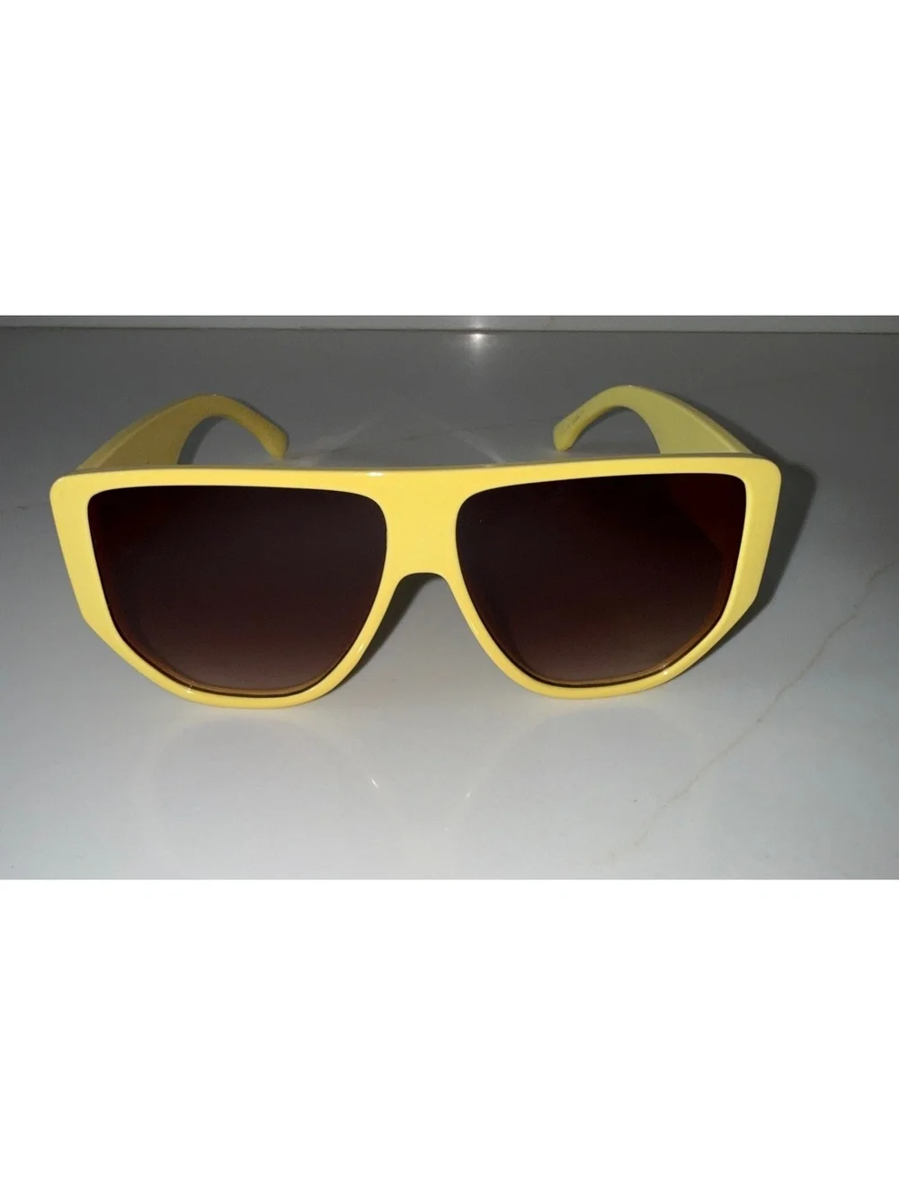 Free People Yellow Oversized Square Frame Sunglasses